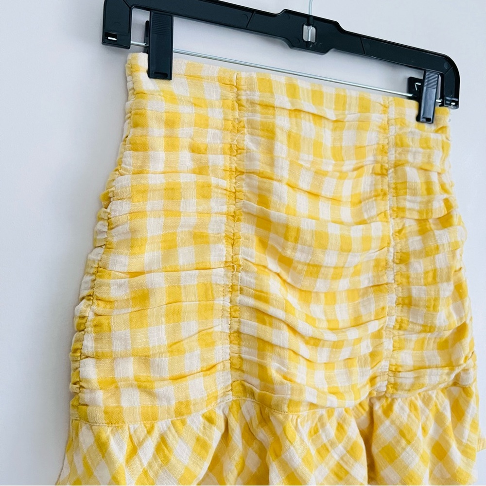Zara Gingham Ruched Mini Skirt - Picture 7 of 13